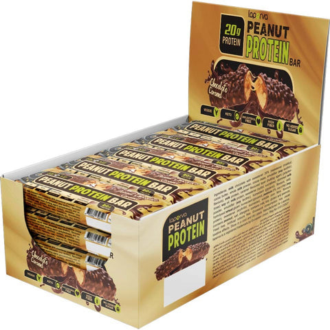 BOX -LAPERVA PEANUT PROTEIN BAR CHOCOLATE CARAMEL12X60 G