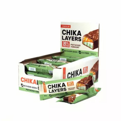 BOX -CHIKABAR Protein Bar PISTACHIO CREAM 20x60 g