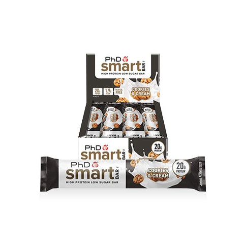 BOX -PHD Smart Bar Cookies &amp; Cream 12X64G