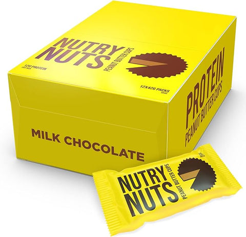 BOX - Nutry Nuts Protein Cups Milk Choc Peanut Butter 12x 42 g