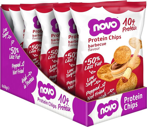 BOX NOVO PROTEIN CHIPS BBQ 6 x 45 g