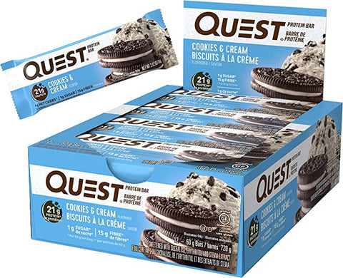 BOX -Quest Protein Bar Cookies &amp; Cream 12x60 g