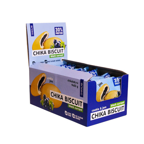BOX -CHIKA BISCUIT Cookie Black Currant Biscuit 9x50g