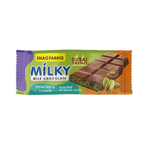 SNAQ FABRIQ MILKY chocolate with pistachio paste and crispy dough 55g DUBAI COLLECTION